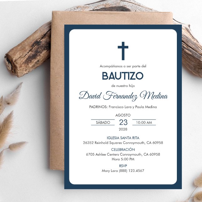 Bautizo Invitación Bautismo sencillo y Minimalista (Subido por el creador)