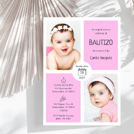 Bautizo Invitación Bebé Muchacha Cuidada Bautismo