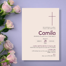 Bautizo Invitación Elegante Bautismo Minimalista