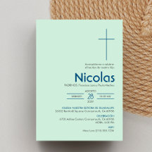Bautizo Invitación Elegante Bautismo Minimalista