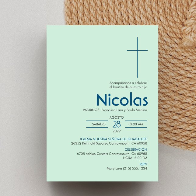 Bautizo Invitación Elegante Bautismo Minimalista (Subido por el creador)