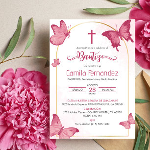 Bautizo Invitación en mariposas bautistas en Españ
