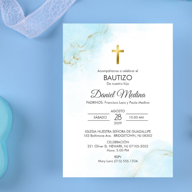 Bautizo Invitación Minimalista Bautismo religioso (Subido por el creador)