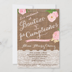 Bautizo y imprimación・, invitación española Castel