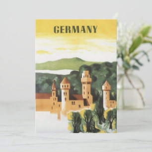 Baviera, Alemania, arte de viaje vintage castillo