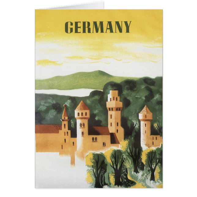 Baviera, Alemania, Castillo Alemán Arte de Viaje A (Frente)
