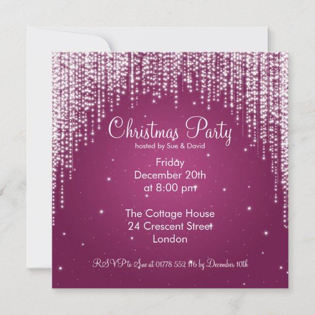Baya elegante de la chispa de la invitación del (Anverso)