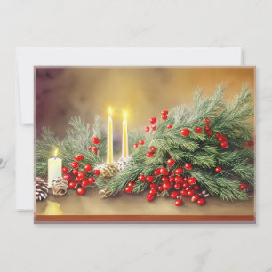 Bayas de abeto y velas presupuesto Navidad