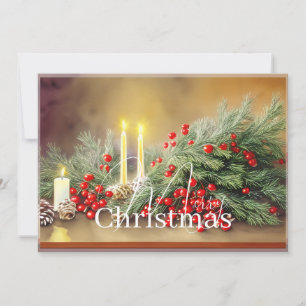 Bayas de abeto y velas presupuesto Navidad
