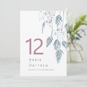 Bayas de hierba caen nuez de mesa azul rosa de bod