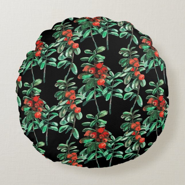 Bayas rojas, almohada de lanzamiento de lingonberr (Anverso)