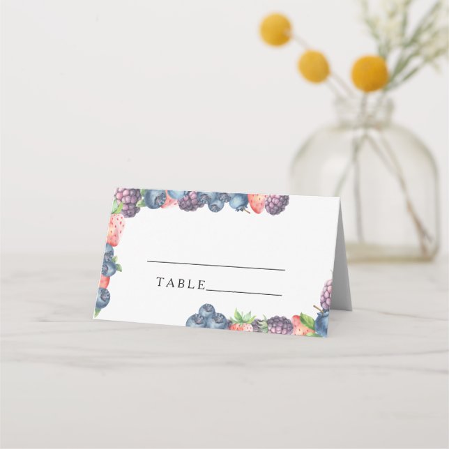 Bayas - tarjetas de lugar de boda (Anverso)