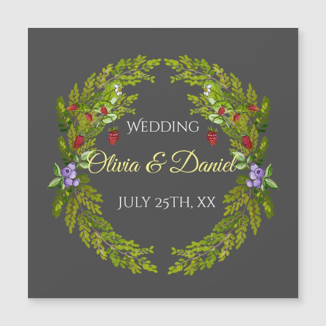 Bayas y setas de la selva acuática boda wr (Anverso)