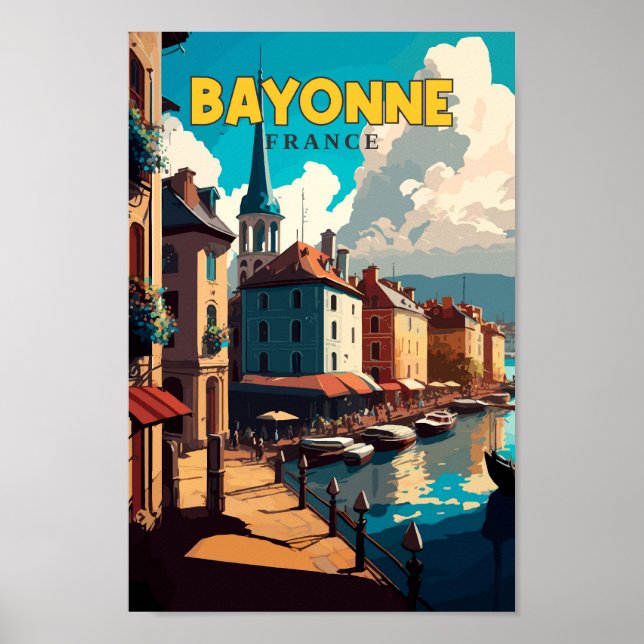 Bayonne France Viajes Arte Vintage (Frente)