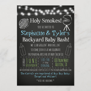 BBQ BaBy-Q Baby Shower Invitación y tarjeta de lib