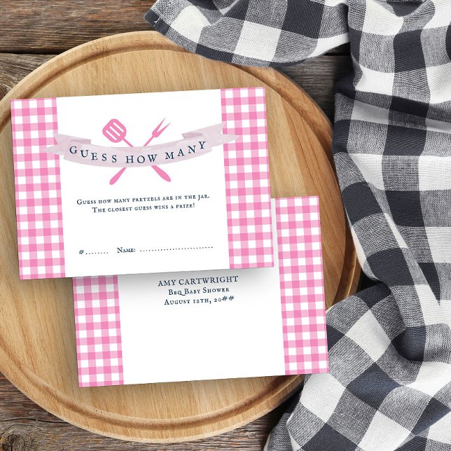 BBQ Baby Shower Adivina cuántas tarjetas de juego  (Guess how many game cards from my Rustic Farmhouse BBQ Baby Shower collection)