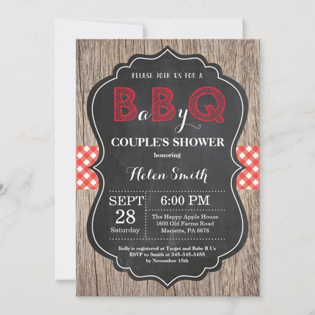 BBQ Baby Shower Invitación Bebé Q Bash Backyard (Anverso)