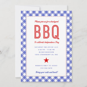 BBQ Backyard   4 de julio Invitación de fiesta