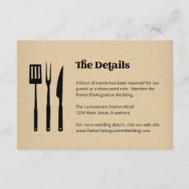 BBQ Boda Información Detalles Tarjeta de Gabinete