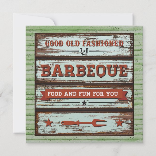 BBQ, Cookout, Pig Pickin' Invitación (Anverso)