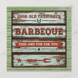 BBQ, Cookout, Pig Pickin' Invitación