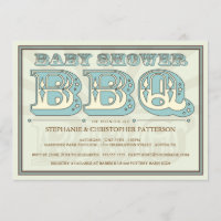 Bbq pasado de moda de Baby Shower en la invitación
