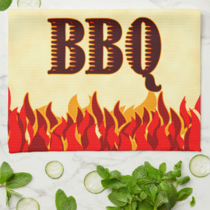 BBQ Red Flames Kitchen Toalla
