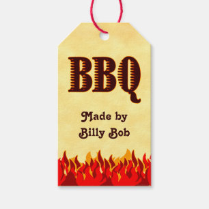BBQ Red Flames Personalizado Canning o etiqueta de