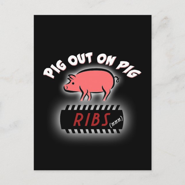 BBQ Ribs fiesta invitar postal (Anverso)