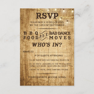 BBQ RSVP para boda rústico