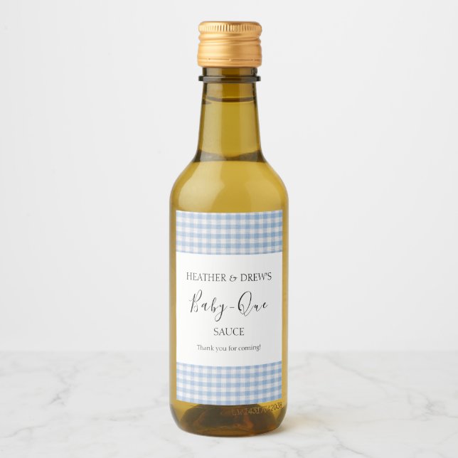 BBQ Sauce Personalizado Baby Shower Barbecue Boy B (Anverso)