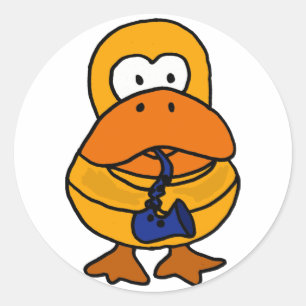 BC- Pato jugando al Pegatina saxofón