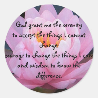 BC-Serenity Prayer Pink Water Lily Pegatinas