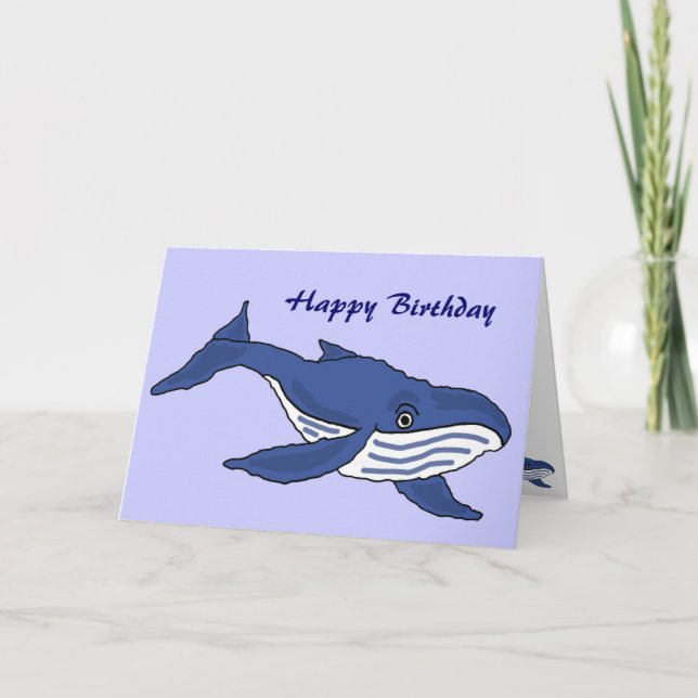BC - Tarjeta de cumpleaños de ballena azul (Anverso)