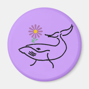 BD imán del dibujo de la ballena