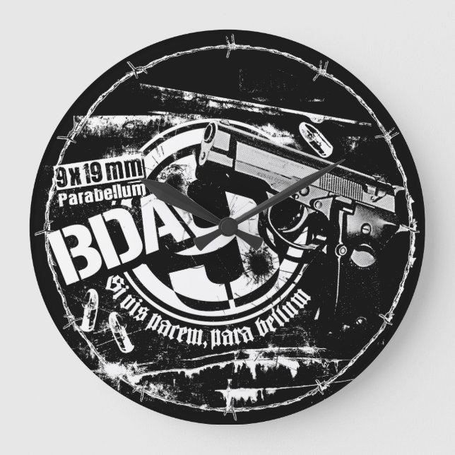 BDA 9 Reloj de pared acrílico de reloj grande (Anverso)