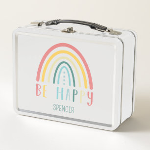Be Happy Pastel Boho Rainbow
