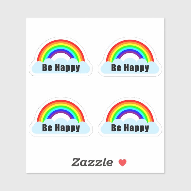 Be Happy Personalizado Cut Vinyl Pegatinas (Hoja)