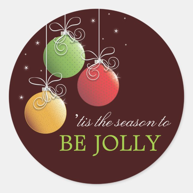 Be Jolly Christmas Ornament Holiday Pegatina (Anverso)