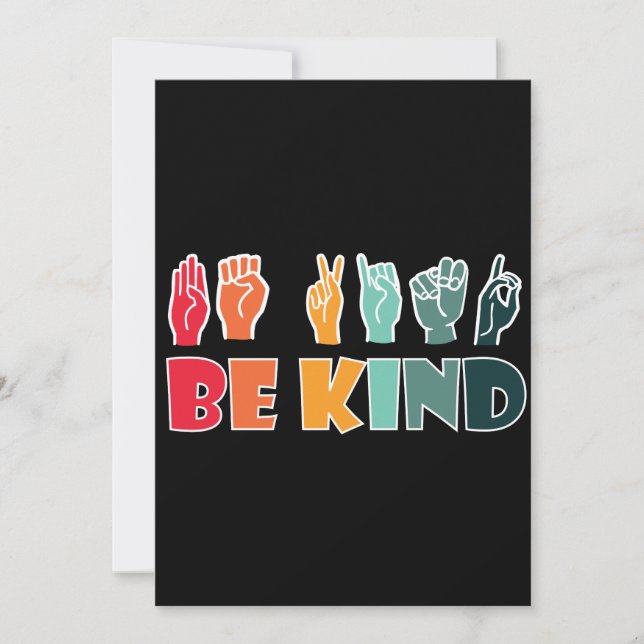 Be Kind ASL American Rótulo Language (Anverso)