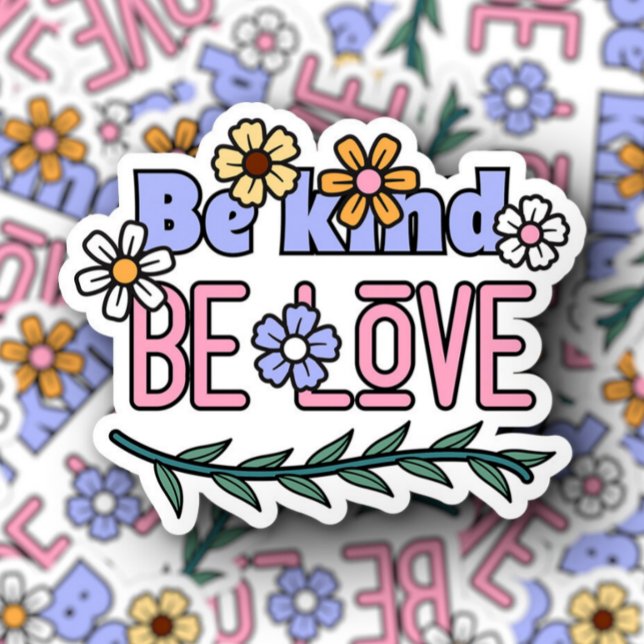 Be Kind Be Love Laptop Bottle | Pegatina de corte  (Be Kind Be Love Affirmation Vinyl Sticker PiggyPrint Stickers.)