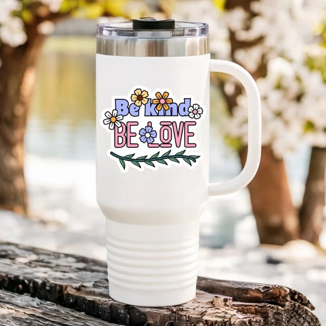 Be Kind Be Love Laptop Bottle | Pegatina de corte  (Be Kind Be Love Affirmation Vinyl Sticker PiggyPrint Stickers.)
