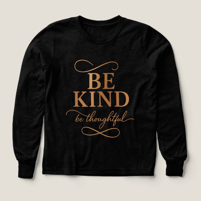 Be Kind Be Thoughtful Boys’ Long Sleeve Shirt (Diseño frontal)