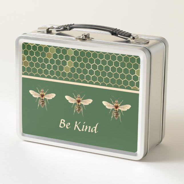 Be Kind Bee and Honeycomb en Vintage Green (Anverso)