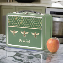 Be Kind Bee and Honeycomb en Vintage Green