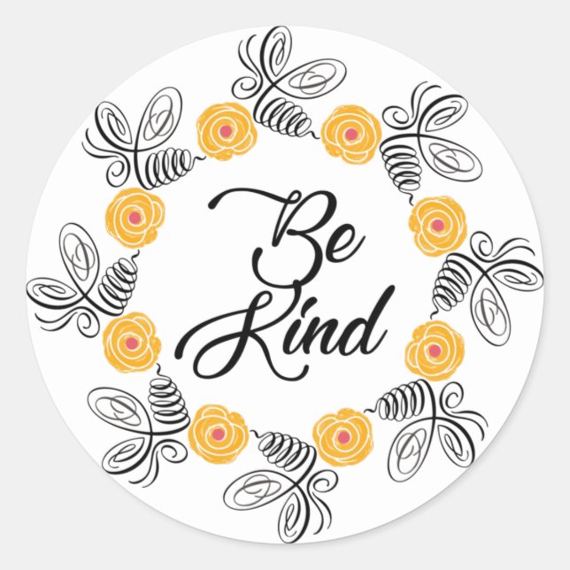 Be Kind Bumblebee Pegatina (Anverso)
