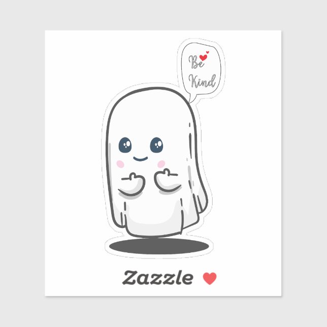 Be Kind Fantasma , Ghost Clipart pegatina (Hoja)
