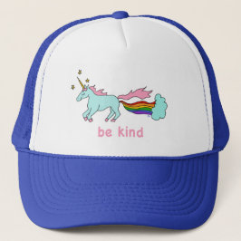 Be Kind faring rainbows unicorn gorra