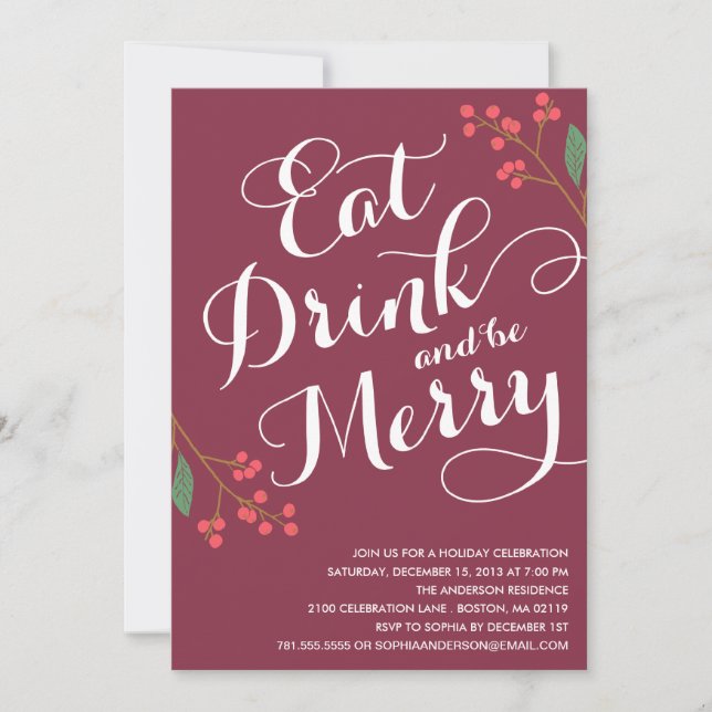 BE MERRY BERRIES | INVITACIÓN DE LA FIESTA DE VACA (Anverso)