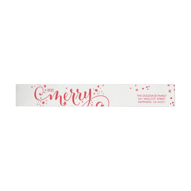BE MERRY HOLIDAY decoración whimy script rojo (Individual)